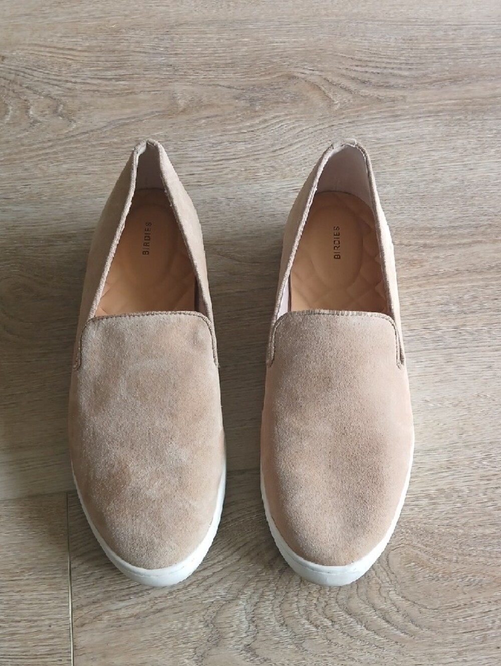 Birdies 9 Slip-On Loafer Mules in Light Taupe Tan Brown Leather Flats - Picture 2 of 6
